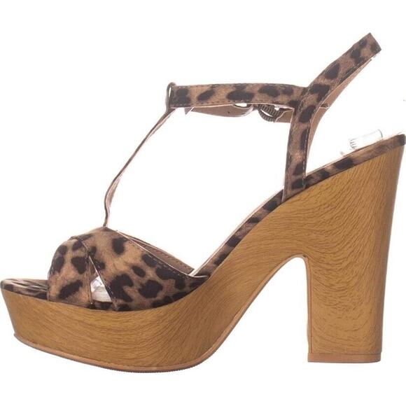 American Rag Womens Jamie Printed Strappy Platforms Brown 7 Medium (B,M) - Picture 3 of 6